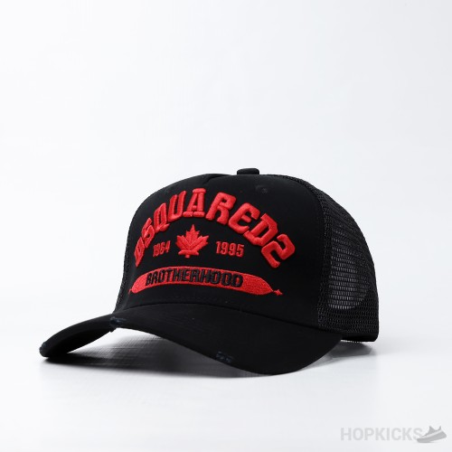 Dsquared brotherhood cap black and sale red